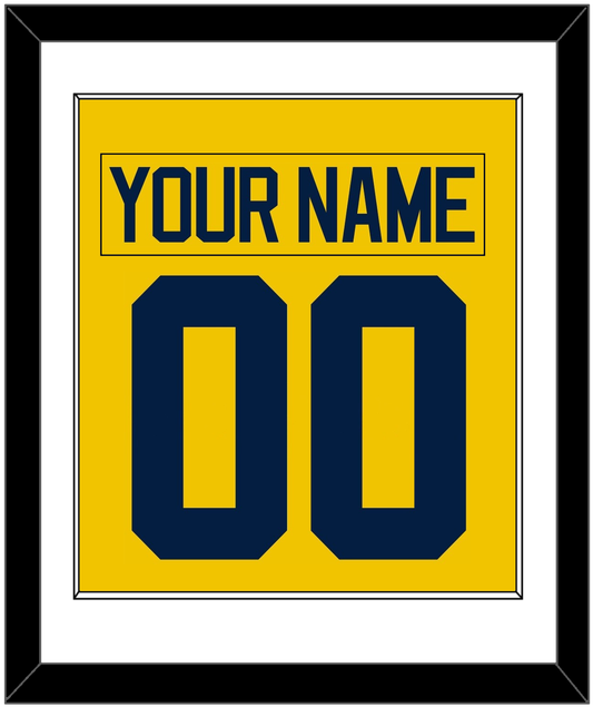 Michigan Hockey Nameplate & Number (Back) Combined - Alternate Maize - Essential Tier 1