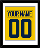 Michigan Hockey Nameplate & Number (Back) Combined - Alternate Maize - Single Mat 1
