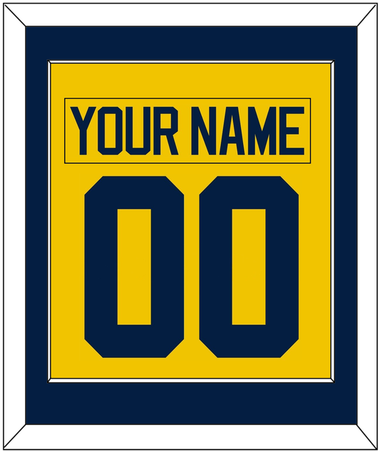 Michigan Hockey Nameplate & Number (Back) Combined - Alternate Maize - Essential Tier 2