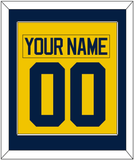 Michigan Hockey Nameplate & Number (Back) Combined - Alternate Maize - Single Mat 2