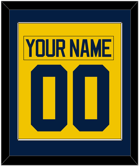Michigan Hockey Nameplate & Number (Back) Combined - Alternate Maize - Essential Tier 2