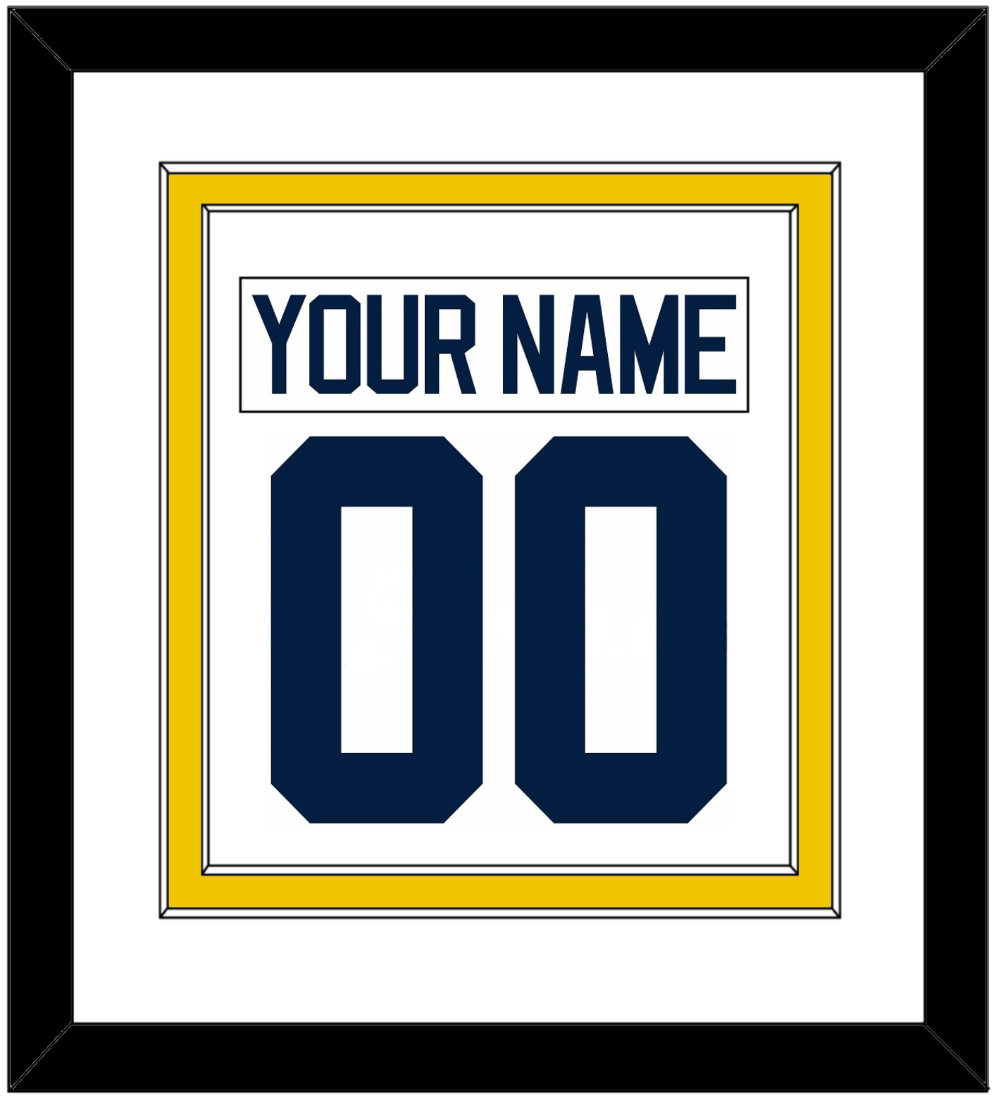 Michigan Hockey Nameplate & Number (Back) Combined - Home White - Signature Tier 1