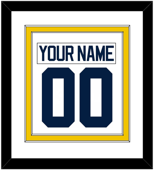Michigan Hockey Nameplate & Number (Back) Combined - Home White - Signature Tier 1