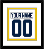 Michigan Hockey Nameplate & Number (Back) Combined - Home White - Double Mat 1