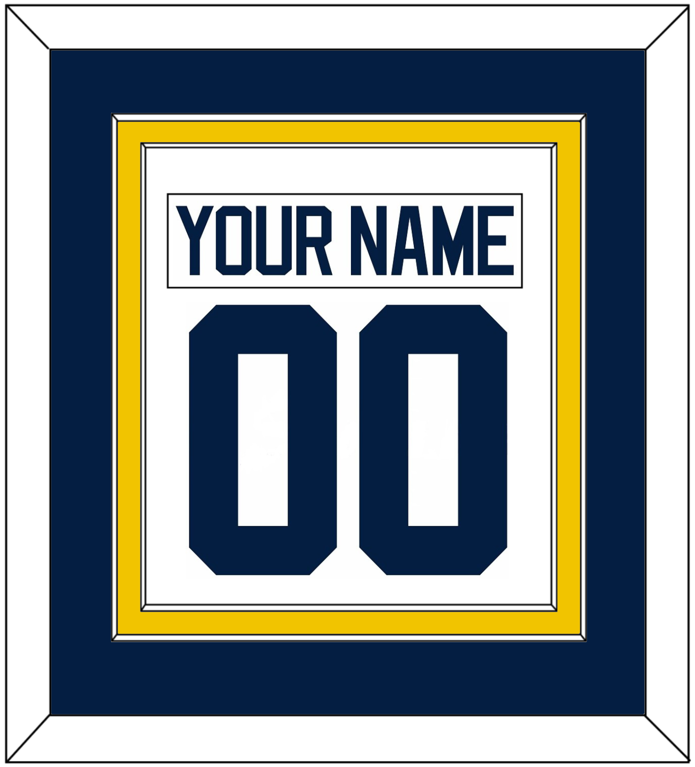Michigan Hockey Nameplate & Number (Back) Combined - Home White - Signature Tier 2