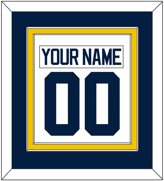 Michigan Hockey Nameplate & Number (Back) Combined - Home White - Signature Tier 2