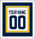 Michigan Hockey Nameplate & Number (Back) Combined - Home White - Double Mat 2