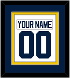 Michigan Hockey Nameplate & Number (Back) Combined - Home White - Double Mat 2
