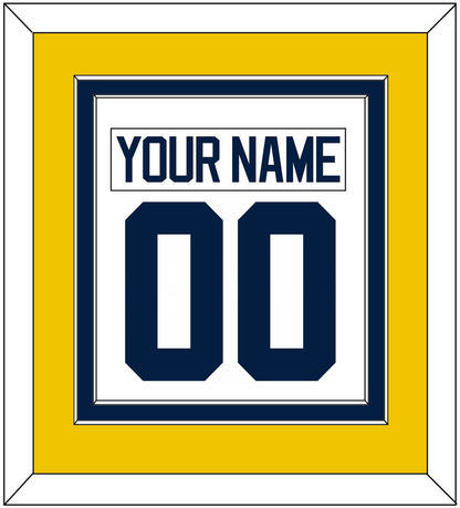 Michigan Hockey Nameplate & Number (Back) Combined - Home White - Signature Tier 3