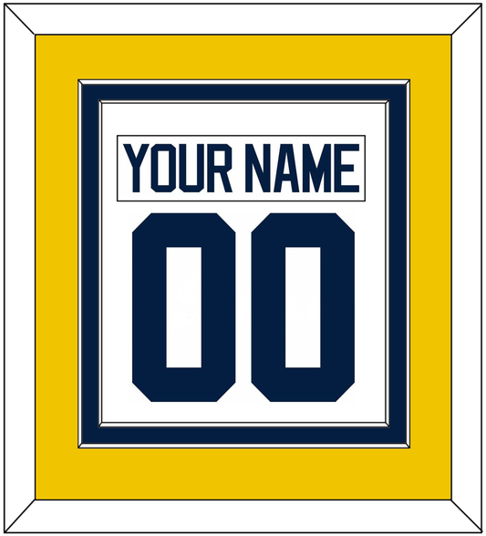 Michigan Hockey Nameplate & Number (Back) Combined - Home White - Signature Tier 3