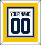Michigan Hockey Nameplate & Number (Back) Combined - Home White - Double Mat 3