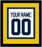 Michigan Hockey Nameplate & Number (Back) Combined - Home White - Double Mat 3