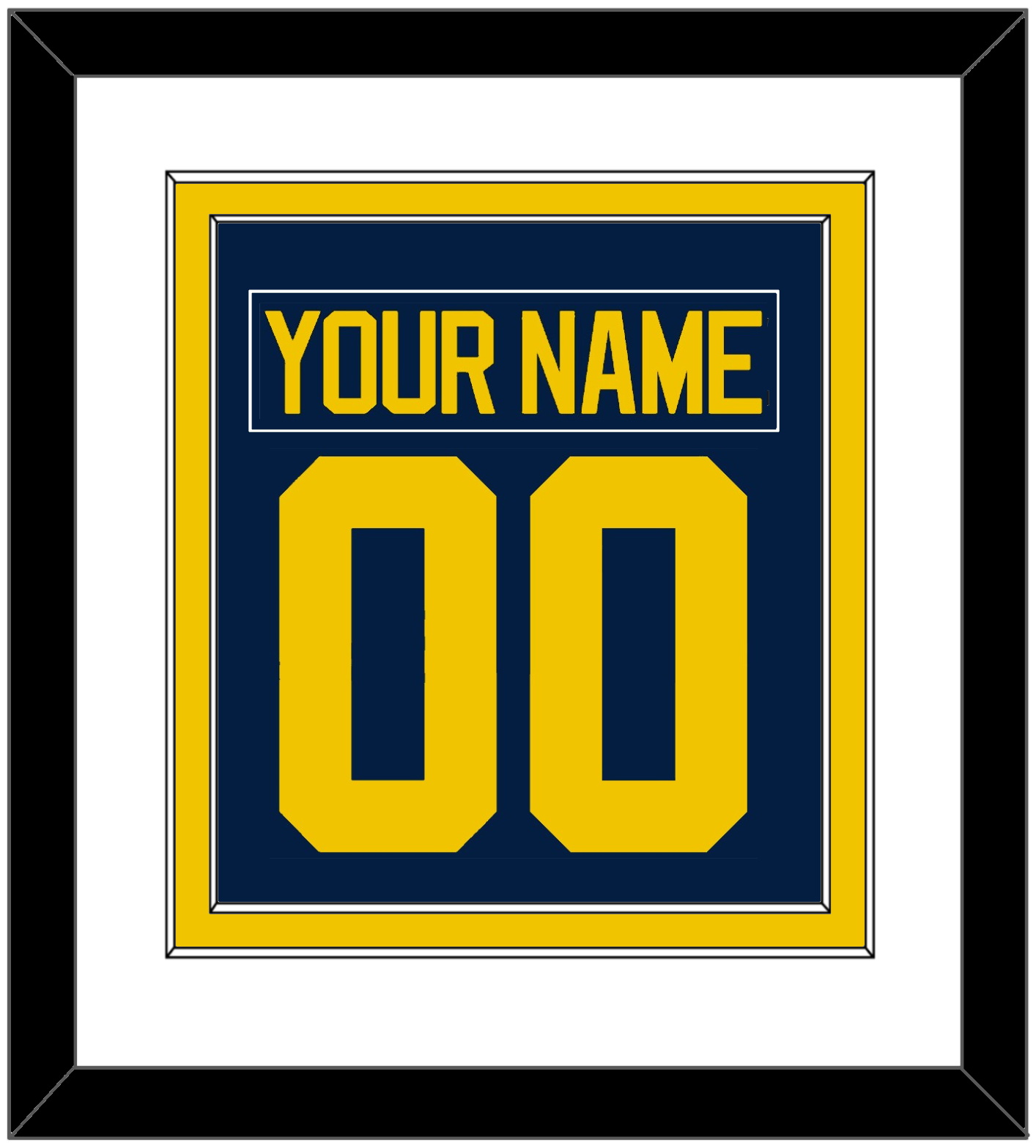 Michigan Hockey Nameplate & Number (Back) Combined - Road Blue - Signature Tier 1