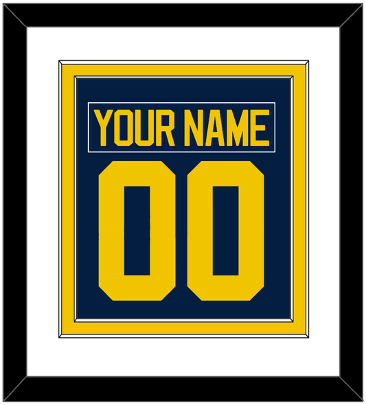 Michigan Hockey Nameplate & Number (Back) Combined - Road Blue - Signature Tier 1