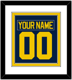 Michigan Hockey Nameplate & Number (Back) Combined - Road Blue - Double Mat 1