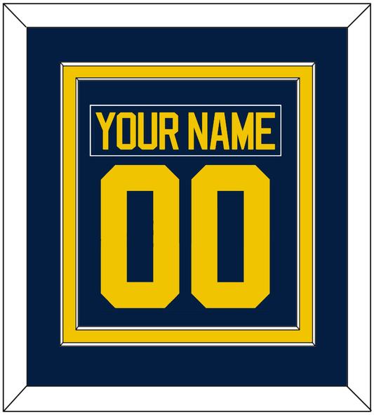 Michigan Hockey Nameplate & Number (Back) Combined - Road Blue - Signature Tier 2