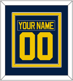Michigan Hockey Nameplate & Number (Back) Combined - Road Blue - Double Mat 2