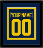 Michigan Hockey Nameplate & Number (Back) Combined - Road Blue - Double Mat 2