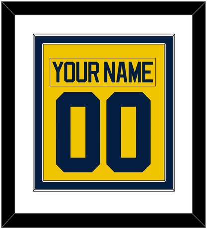 Michigan Hockey Nameplate & Number (Back) Combined - Alternate Maize - Signature Tier 1