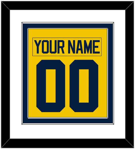 Michigan Hockey Nameplate & Number (Back) Combined - Alternate Maize - Signature Tier 1