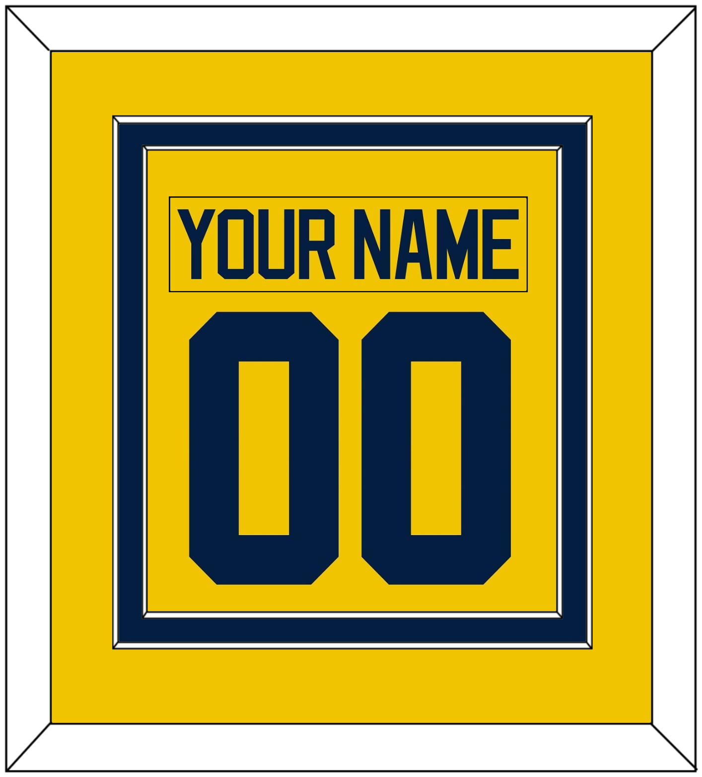 Michigan Hockey Nameplate & Number (Back) Combined - Alternate Maize - Signature Tier 2