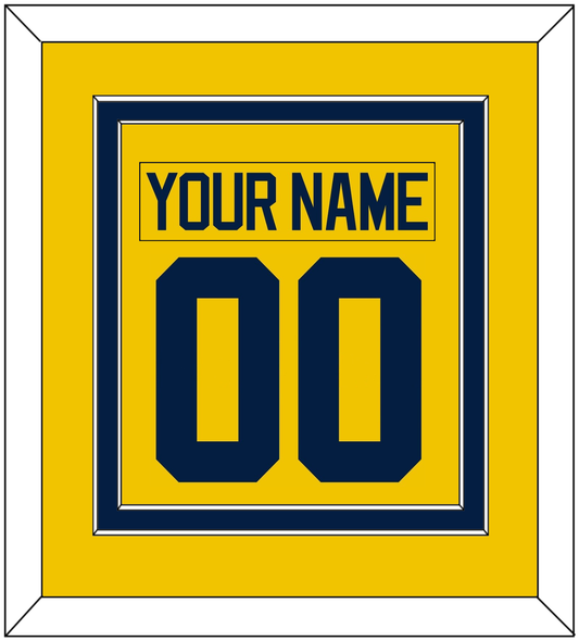 Michigan Hockey Nameplate & Number (Back) Combined - Alternate Maize - Signature Tier 2