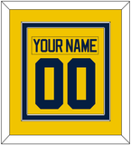 Michigan Hockey Nameplate & Number (Back) Combined - Alternate Maize - Double Mat 2