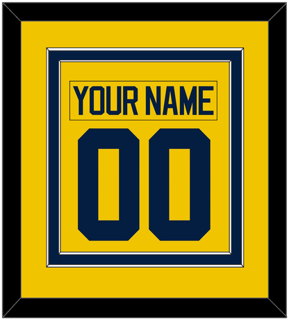 Michigan Hockey Nameplate & Number (Back) Combined - Alternate Maize - Signature Tier 2