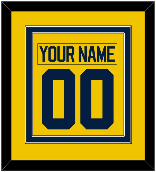 Michigan Hockey Nameplate & Number (Back) Combined - Alternate Maize - Signature Tier 2