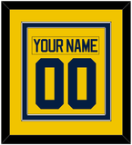Michigan Hockey Nameplate & Number (Back) Combined - Alternate Maize - Double Mat 2