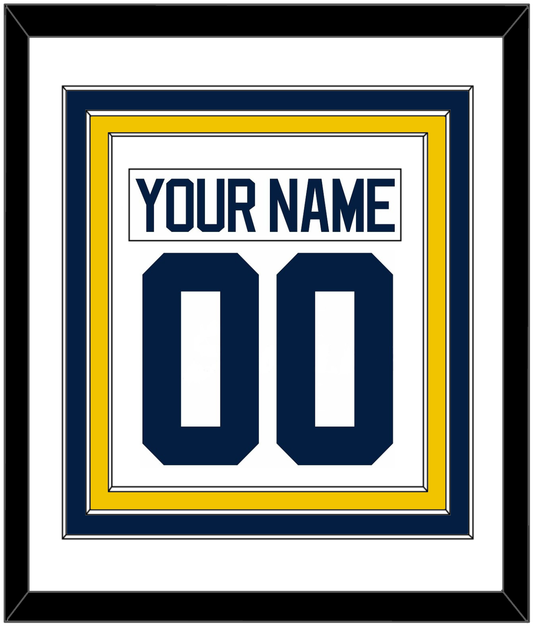 Michigan Hockey Nameplate & Number (Back) Combined - Home White - Premier Tier 1