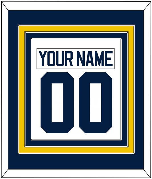 Michigan Hockey Nameplate & Number (Back) Combined - Home White - Premier Tier 2