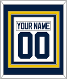 Michigan Hockey Nameplate & Number (Back) Combined - Home White - Triple Mat 2