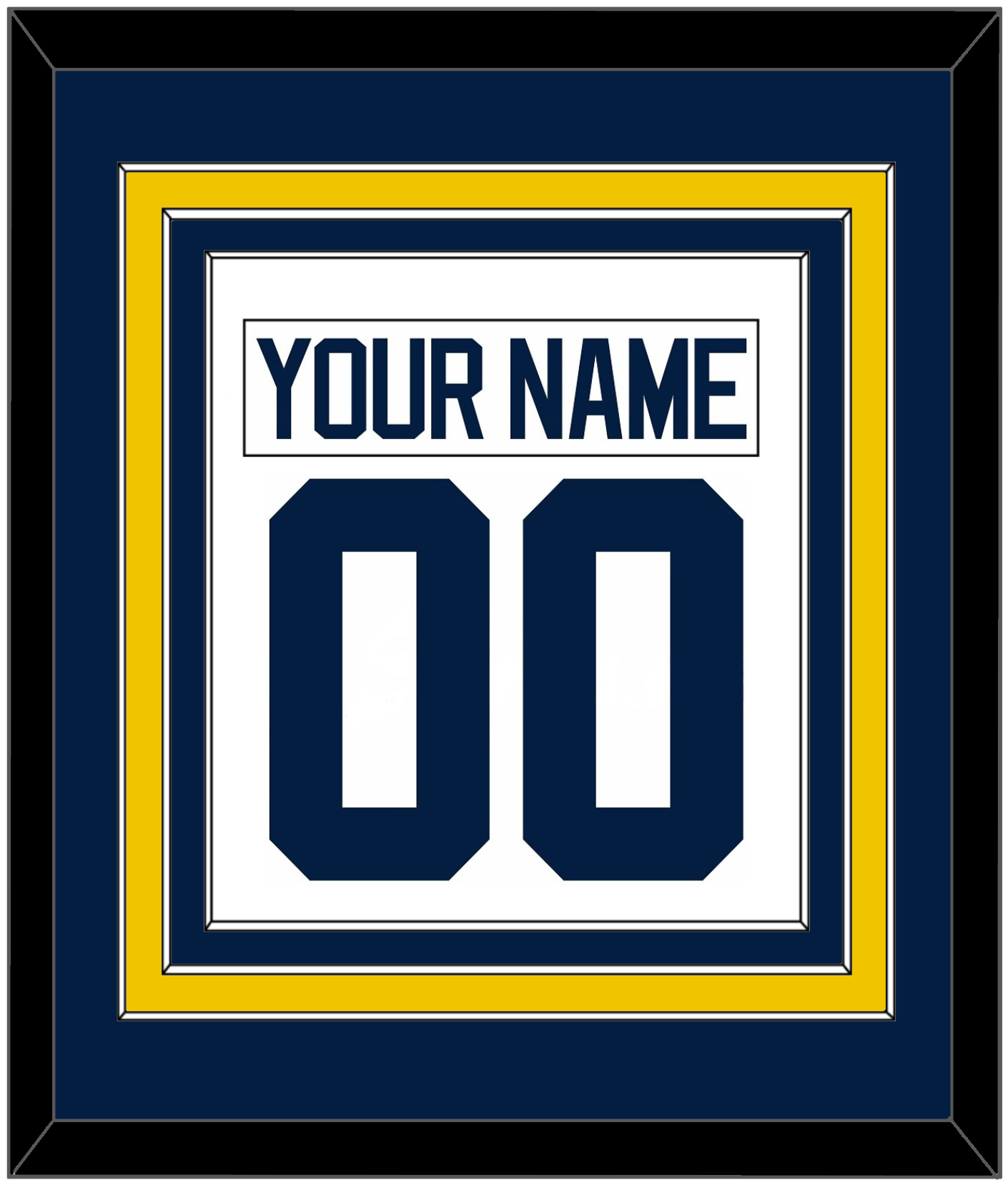Michigan Hockey Nameplate & Number (Back) Combined - Home White - Premier Tier 2