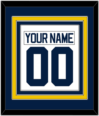 Michigan Hockey Nameplate & Number (Back) Combined - Home White - Premier Tier 2