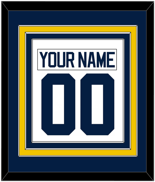 Michigan Hockey Nameplate & Number (Back) Combined - Home White - Premier Tier 2