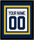Michigan Hockey Nameplate & Number (Back) Combined - Home White - Triple Mat 2