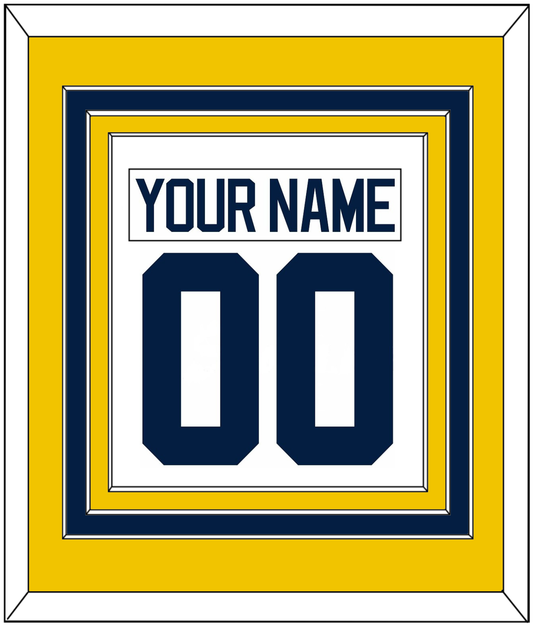 Michigan Hockey Nameplate & Number (Back) Combined - Home White - Premier Tier 3
