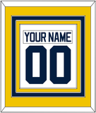 Michigan Hockey Nameplate & Number (Back) Combined - Home White - Triple Mat 3
