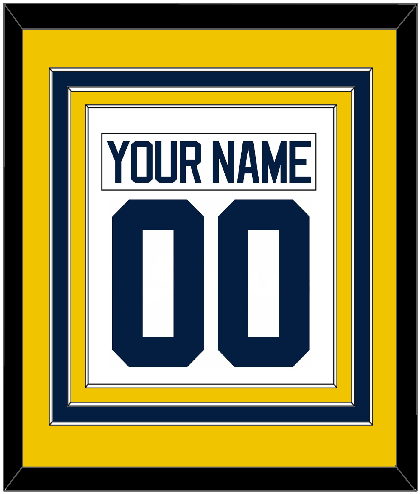 Michigan Hockey Nameplate & Number (Back) Combined - Home White - Premier Tier 3