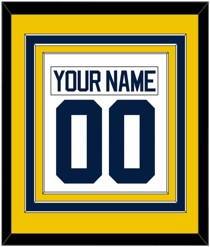 Michigan Hockey Nameplate & Number (Back) Combined - Home White - Premier Tier 3