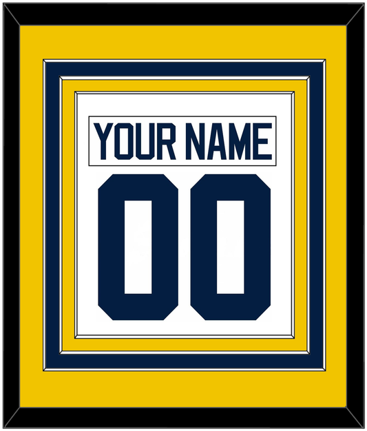 Michigan Hockey Nameplate & Number (Back) Combined - Home White - Premier Tier 3