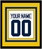 Michigan Hockey Nameplate & Number (Back) Combined - Home White - Triple Mat 3