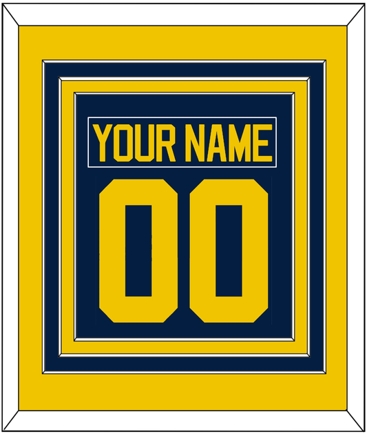 Michigan Hockey Nameplate & Number (Back) Combined - Road Blue - Premier Tier 2