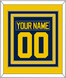 Michigan Hockey Nameplate & Number (Back) Combined - Road Blue - Triple Mat 2