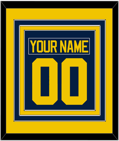 Michigan Hockey Nameplate & Number (Back) Combined - Road Blue - Premier Tier 2
