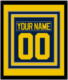 Michigan Hockey Nameplate & Number (Back) Combined - Road Blue - Triple Mat 2