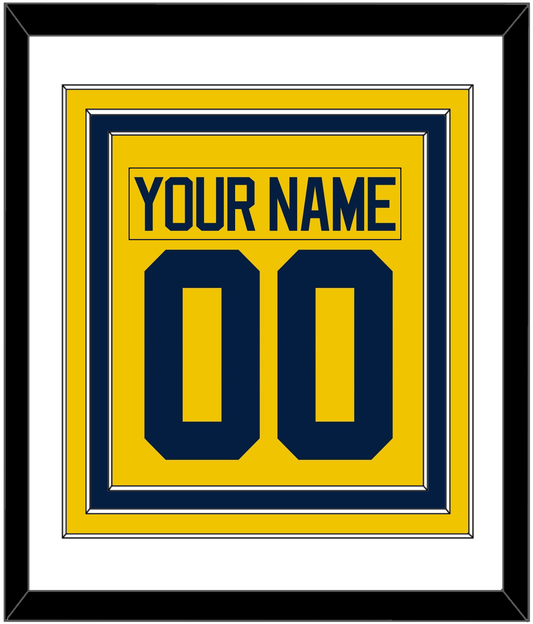 Michigan Hockey Nameplate & Number (Back) Combined - Alternate Maize - Premier Tier 1