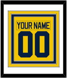 Michigan Hockey Nameplate & Number (Back) Combined - Alternate Maize - Triple Mat 1