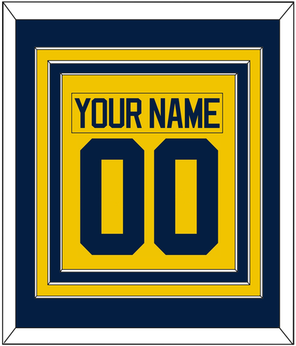 Michigan Hockey Nameplate & Number (Back) Combined - Alternate Maize - Premier Tier 2